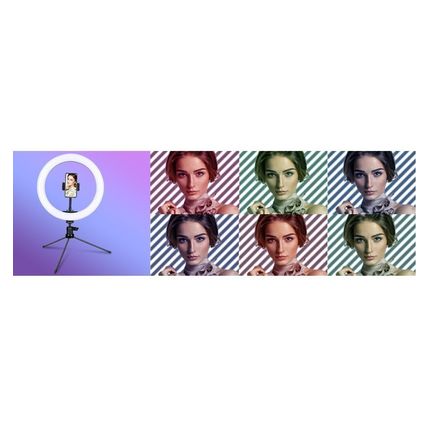 New Zacro 10" RGB Selfie Ring Light with Stand and Phone Holder