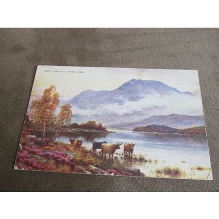 1940s Valentines Postcard - Ben Lomond from Luss - Artist A358