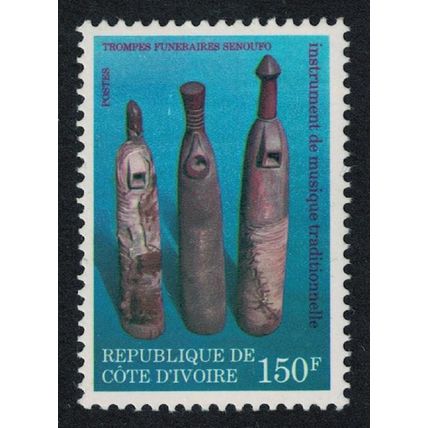 Ivory Coast Senoufo funeral horns Musical Instruments RAR 1979 MNH SG#604
