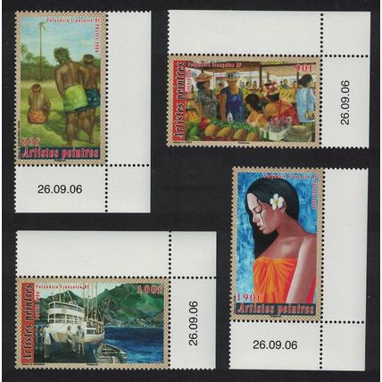 Fr. Polynesia Painters 4v Corners Date PM 2006 MNH SG#1036-1039