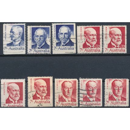 Famous Australians: Perf Varieties - Australia 1972 - FH - SG 505/8