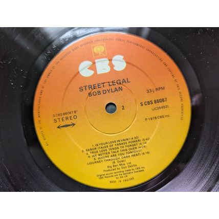 BOB DYLAN Street Legal LP UK vinyl record 1978 original UK issue FOLK ROCK