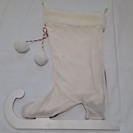 ICE SKATE Shaped CHRISTMAS STOCKING 16" Bag Gift Present Ski Sock