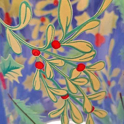 Lot 4 Royal Norfolk HOLLY BERRY Mistletoe GLASSES Christmas Tumblers 16 oz Drink