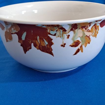 Lot 4 Royal Norfolk LEAF 6" SOUP BOWLS Cereal Thanksgiving Fall Leaves Autumn