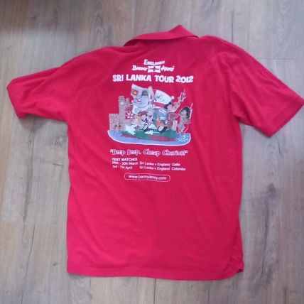 2012 Sri Lanka Tour Barmy Army Red Polo Shirt England Cricket Supporters XL