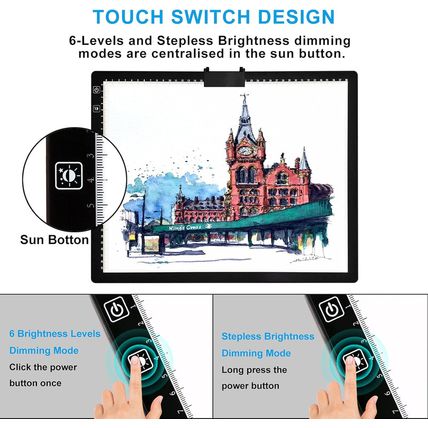 A3 Light Pad, Rechargeable Light Board for Diamond Painting, Tracing Light Box w