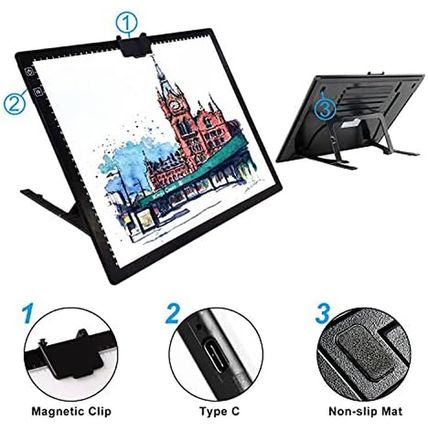 A3 Light Pad, Rechargeable Light Board for Diamond Painting, Tracing Light Box w