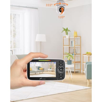 Ifamily Split Screen Baby Monitor, Large Display Video Baby Monitor with 2 Camer