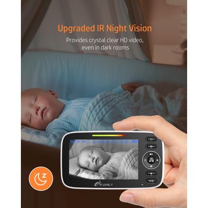 Ifamily Split Screen Baby Monitor, Large Display Video Baby Monitor with 2 Camer