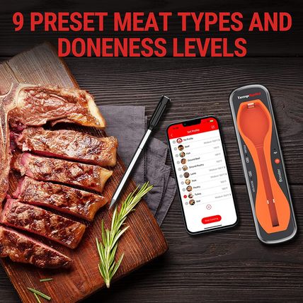 Thermopro Tempspike 500 Ft Wireless Meat Thermometer Digital, Bluetooth Meat The