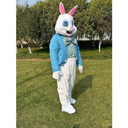 New Easter Bunny Costume Adult Rabbit Halloween Mascot Costume Fancy Dress Blue
