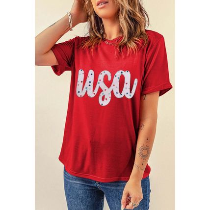 Red Starry usa Graphic Crewneck T Shirt