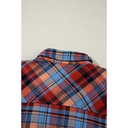 Red Plaid Print Loose Vintage Shirt