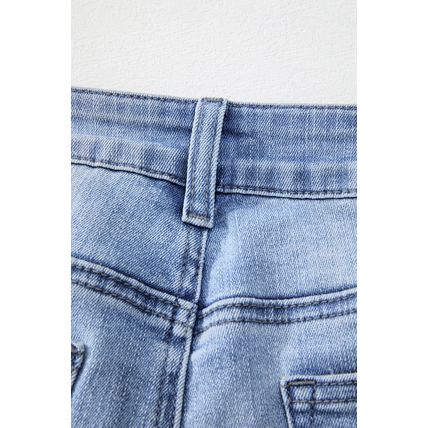 Beau Blue Mineral Wash Raw Hem High Waist Flared Jeans