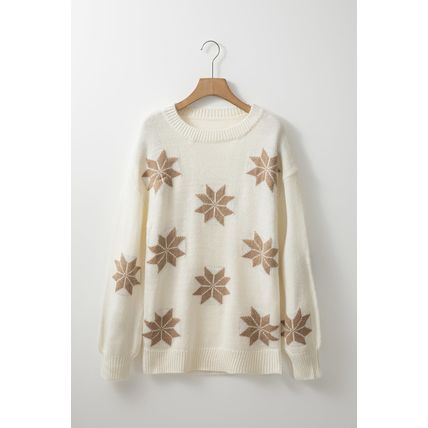 White Snowflake Christmas Tunic Sweater