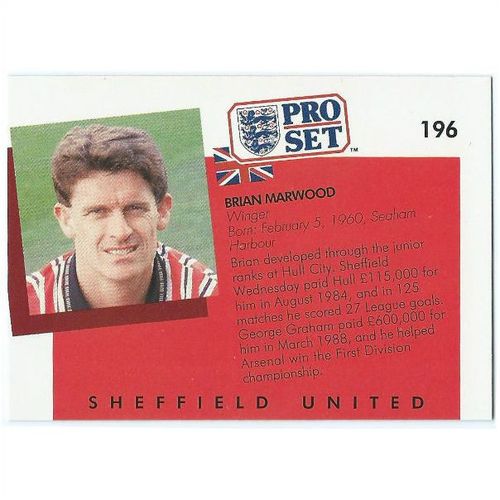 1990/1991 Pro Set Footbal - #196 - Brian Marwood
