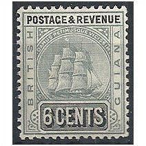 British Guiana 1905 SG244 6c Grey-Black & Ultramarine Mounted Mint ...