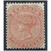 Bermuda 1880 SG20 4d Orange-Red Watermark Crown CC Mounted Mint . .
