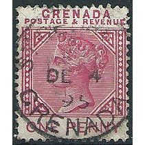 Grenada 1887 SG40 1d Carmine Fine Used . ..