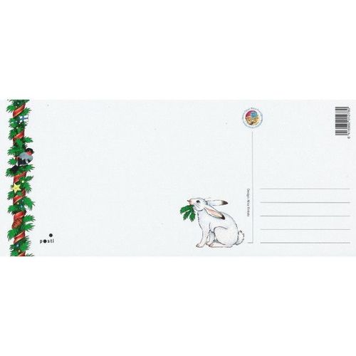 Posti: Christmas Postcard by Nina Rintala - Santa's Sleigh and Forest.