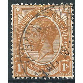 South Africa 1913 SG12a 1/- Orange-Yellow Fine Used....