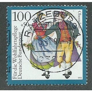 GER 1993 100pf+ 50 'NATIONAL COSTUMES- OBERNDORF' FINE USED (EBID47-587)