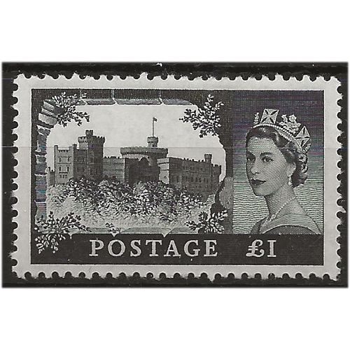 1959 SG539a £1 Black 1st DLR Castle Light Mounted Mint .. .