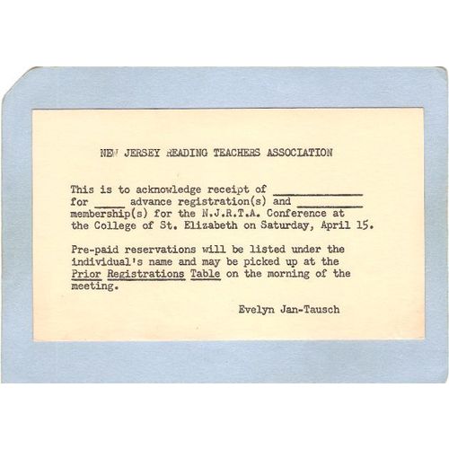 New Jersey Madison Card For Receipt For Advance Registration At New Jersey~3633