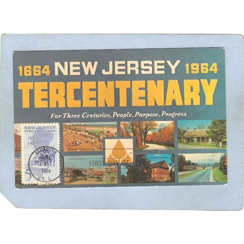 New Jersey Millburn First Day Cover New Jersey Tercentenary 1664-1964 Canc~3541