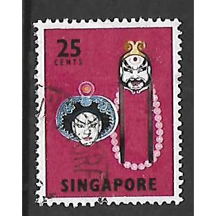 SINGAPORE 1968 25c LU CHIN SHEN SG 108 FINE USED#