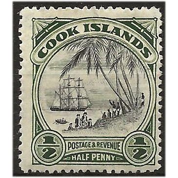 Cook Islands 1944 SG137 1/2d Black & Deep Green Mounted Mint .....