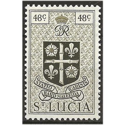 St Lucia 1949 SG156 48c Olive-Green Mounted Mint . .. .