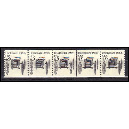 2124v 4.9c Buckboard Very Fine MNH Dry Gum PNC 4/5 Buggy Whip X0300