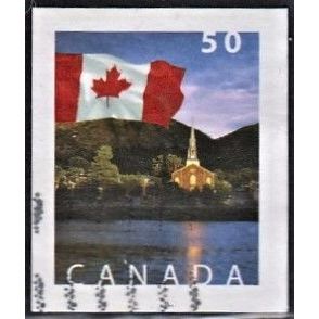 CANADA, 2004 50c Flag and Mont St. Hilaire die-cut, SG 1373 (Scott #2079), used