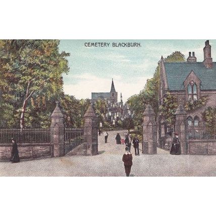 Blackburn Cemetary Lancashire Lancs Antique Postcard