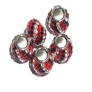 Sterling Silver Swarovski Crystal European Beads 4.5 mm Hole