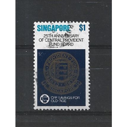 Singapore.SG384 $1 "C.P.F. savings for old-age".Fine Used.Jun25
