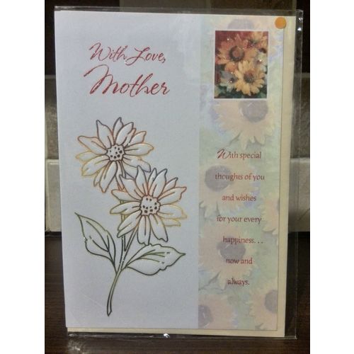 With Love, Mother - glitter card flower 1