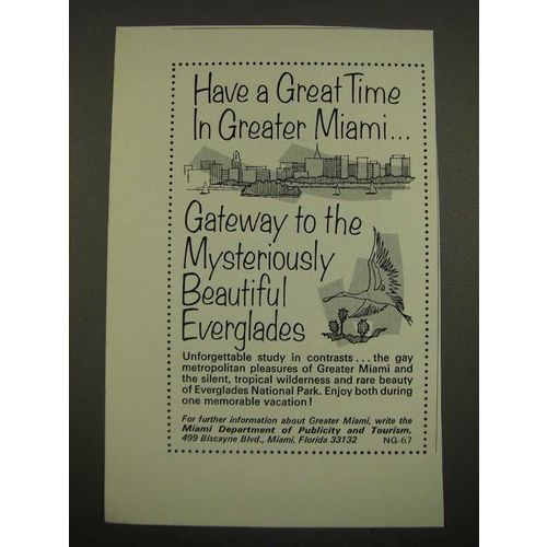 1967 Miami Florida Tourism Ad - Gateway to the Beautiful Everglades