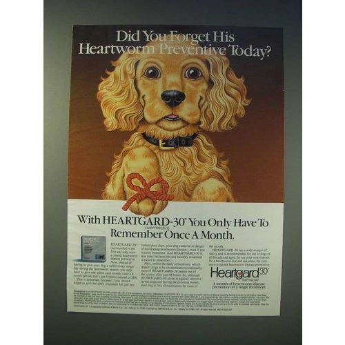 1989 Heartgard-30 Heartworm Prevention Ad - Did you forget