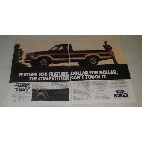 1989 Ford Ranger XLT Pickup Truck Ad - Feature for feature, dollar for dollar