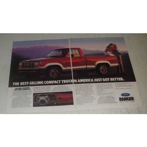 1989 Ford Ranger XLT Pickup Truck Ad - The best-selling compact truck