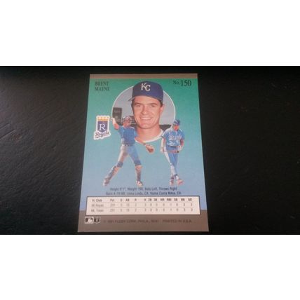 1991 Fleer Ultra Card # 150 Brent Mayne Excellent (5) Kansas City Royals