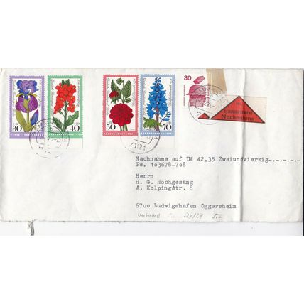 Berlin 1976 Wohlfahrtsmarke Flowers Cover Gemmringheim cancel typed VGC