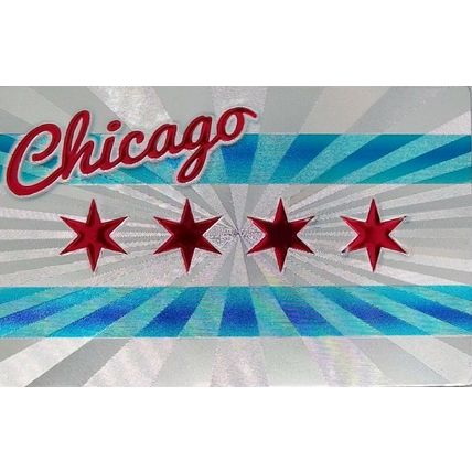 Chicago Flag Foil Fridge Magnet