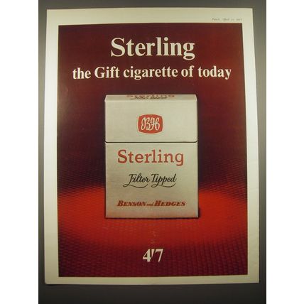 1966 Benson and Hedges Sterling Filter Tipped Cigarettes Ad - The Gift