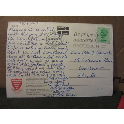 multiview, CORNWALL county used postcard by John Hinde 1983 postmark #