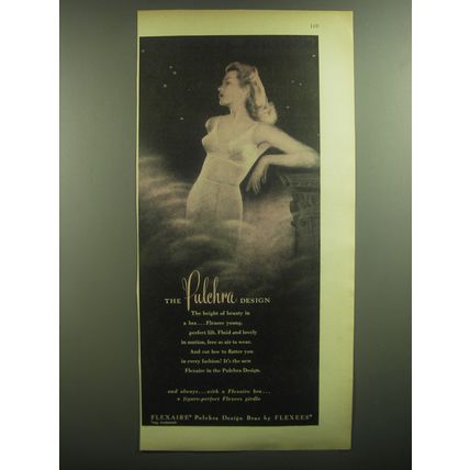1947 Flexaire Pulchra Bra Ad - The Pulchra design