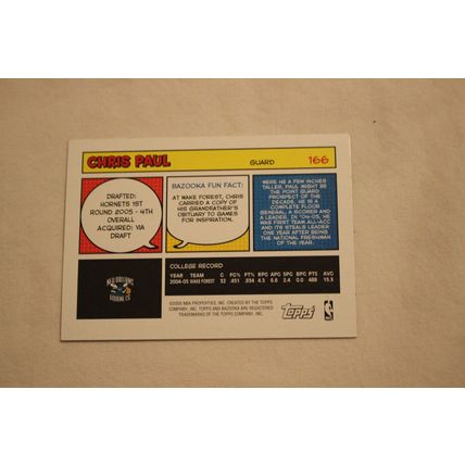 Chris Paul 2005/06 Bazooka MINI NO. 166 ROOKIE